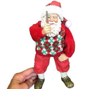 Possible Dreams Clothtique Christmas Santa On The Green Figure 10562 Vtg 97 READ